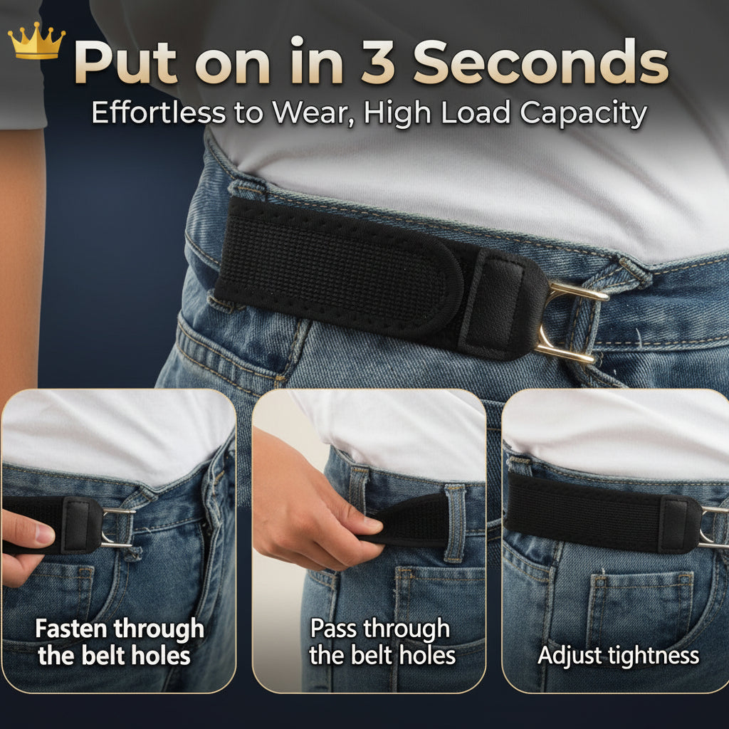 Velmonas™  Flex Fit Buckle-Free Belt Pack of-2