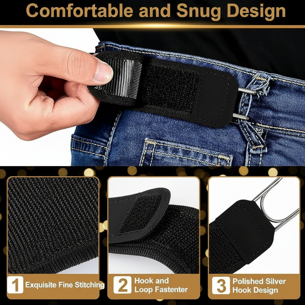 Velmonas™  Flex Fit Buckle-Free Belt Pack of-2